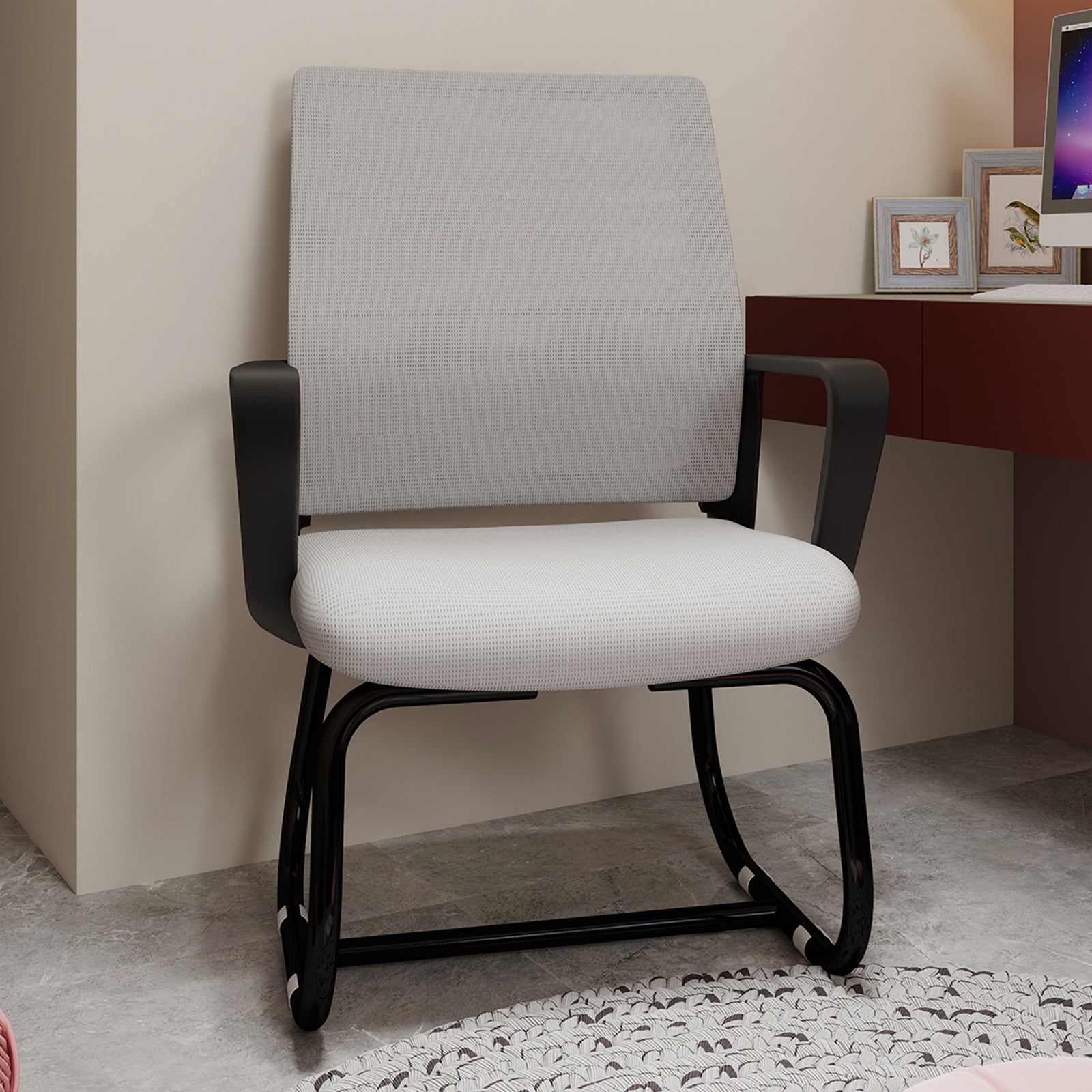 Black and gray mesh office chair – view 2