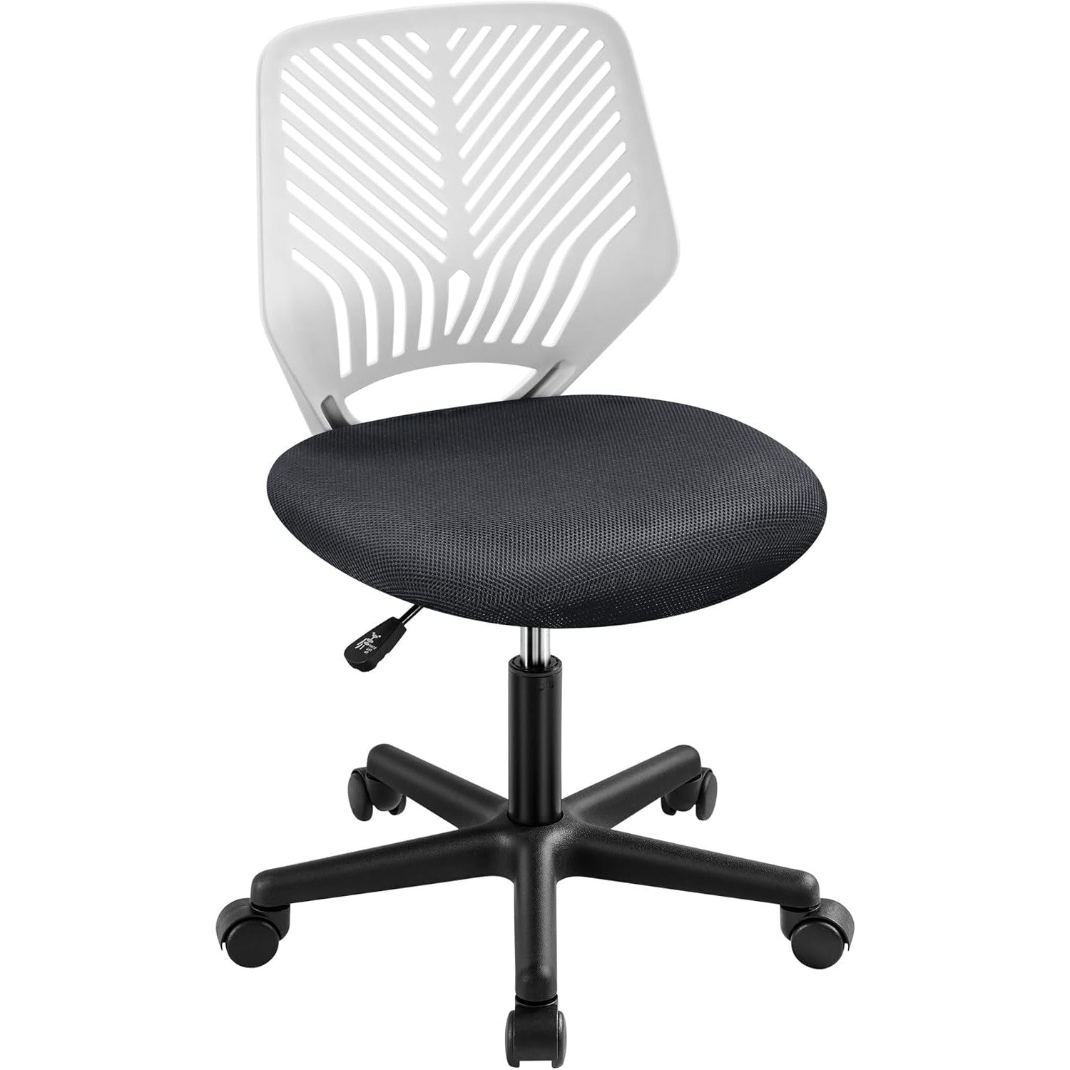 Yaheetech small desk chair, armless adjustable swivel seat, dark grey