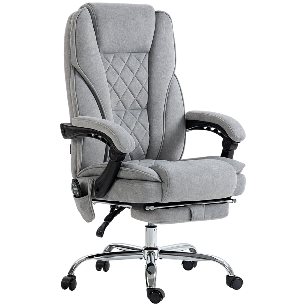 Vinsetto High Back Reclining Massage Office Chair, Gray - front view
