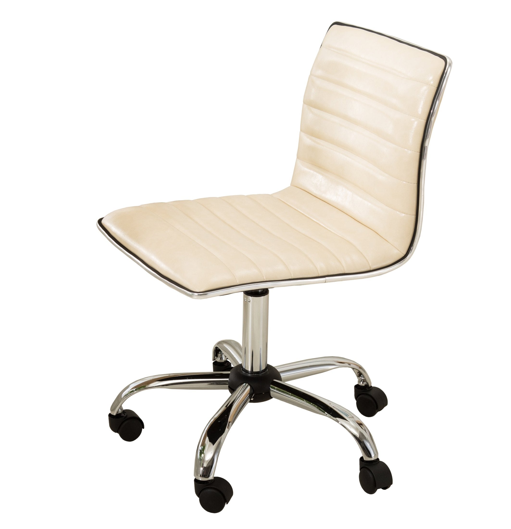Fremo Chromel beige faux leather adjustable office chair