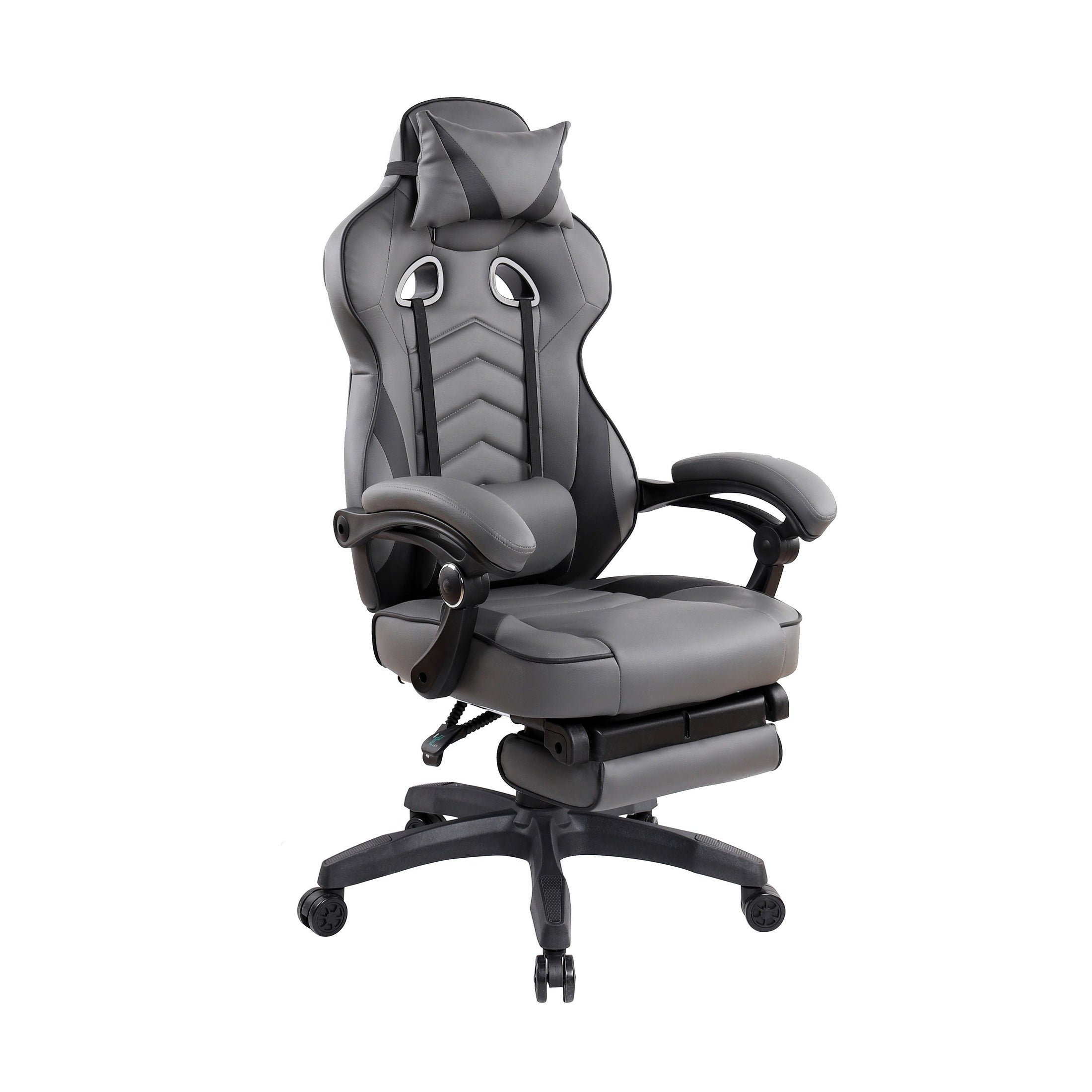 Fully reclining executive gaming chair with footrest