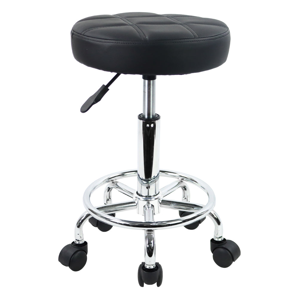 KKTONER PU leather rolling salon stool, 360° swivel