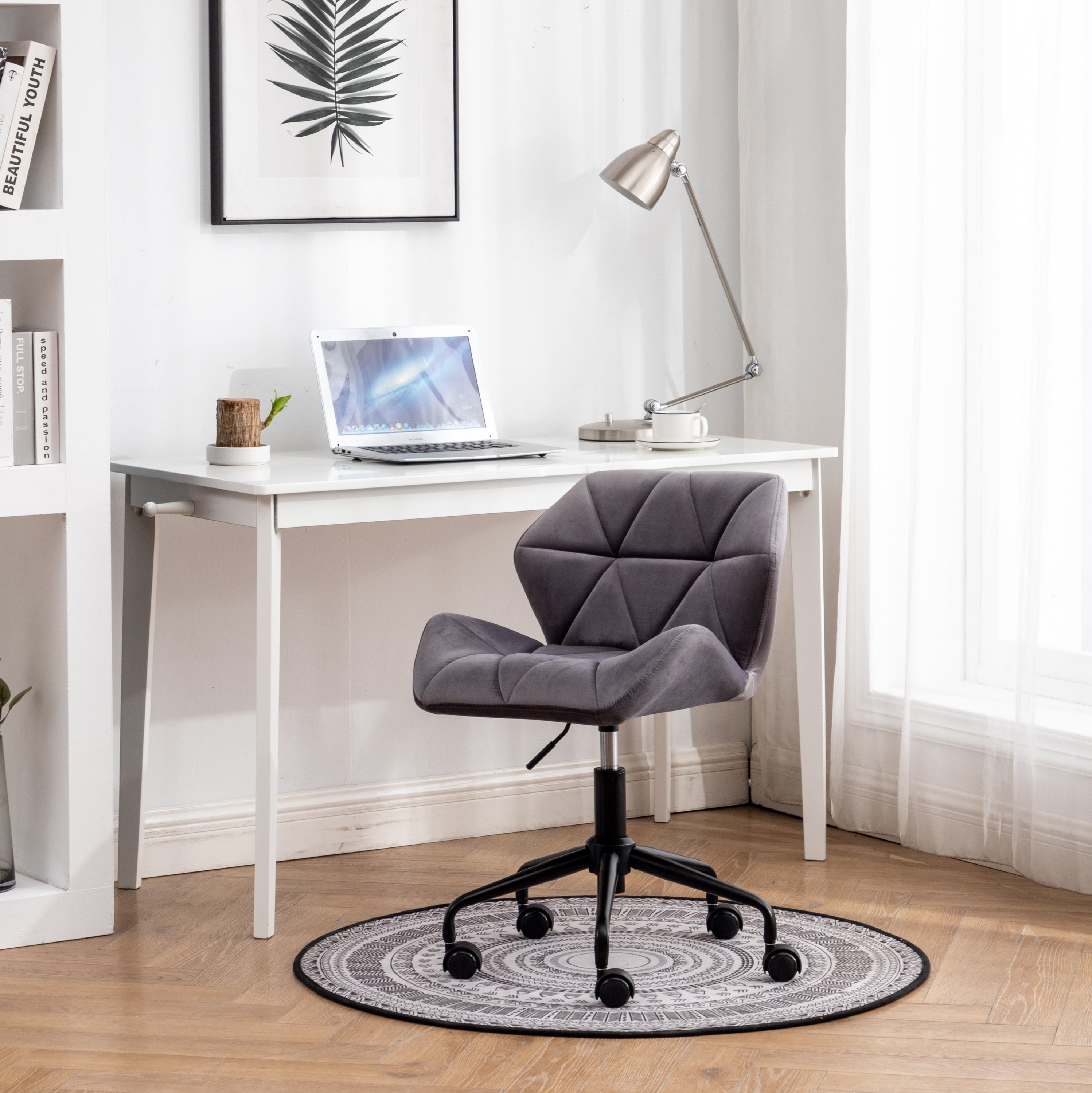 Eldon diamond tufted velvet office chair – view 2