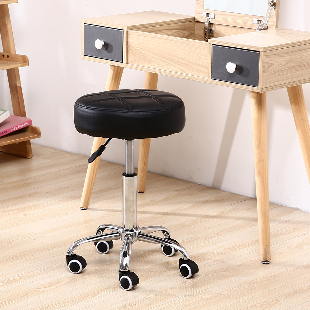 PU leather rolling salon stool – view 2