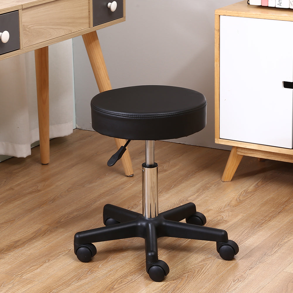 PU leather rolling stool – view 2
