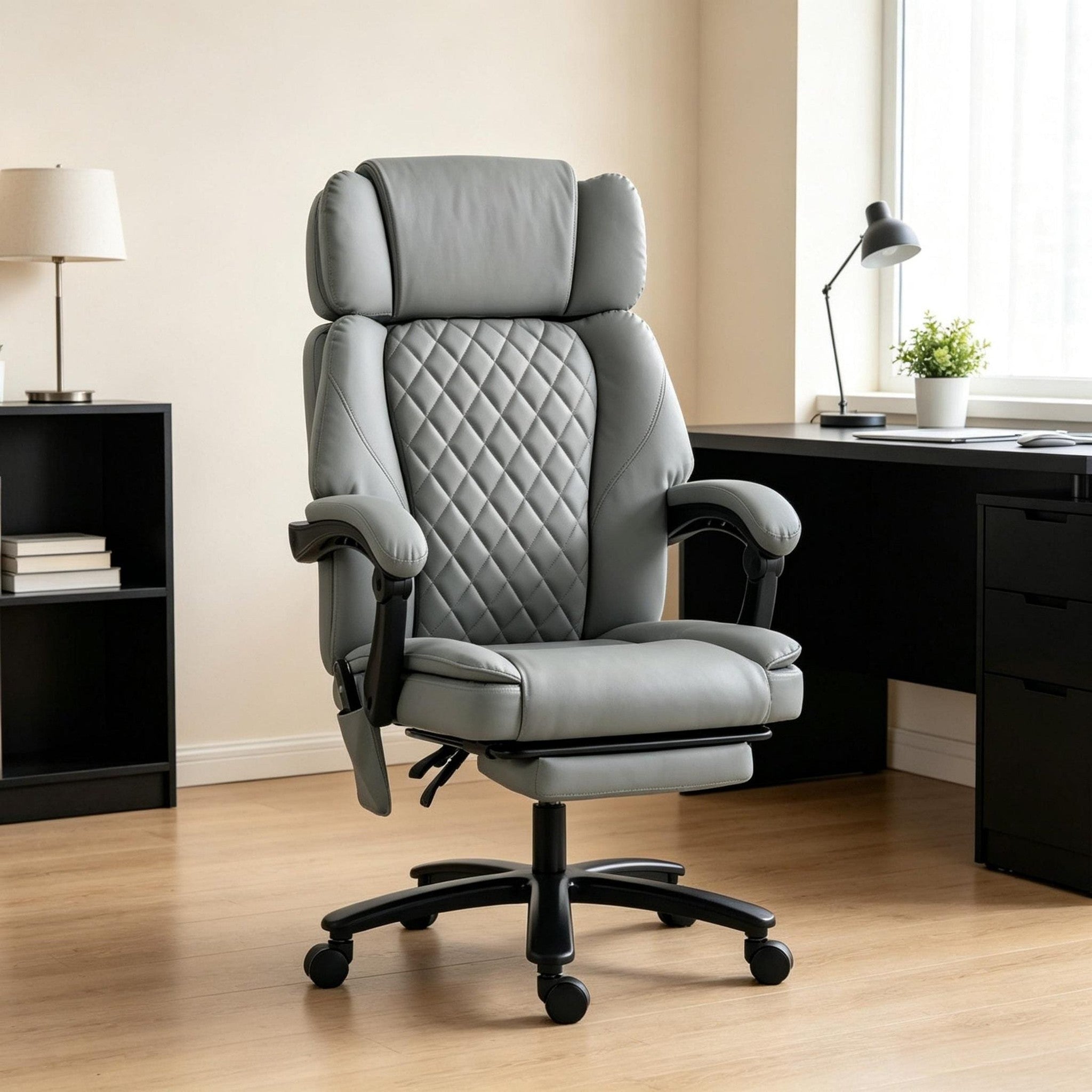 Light gray big and tall massage chair – view 2