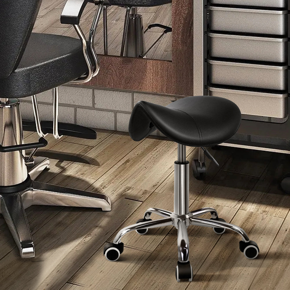 PU leather saddle stool – view 2