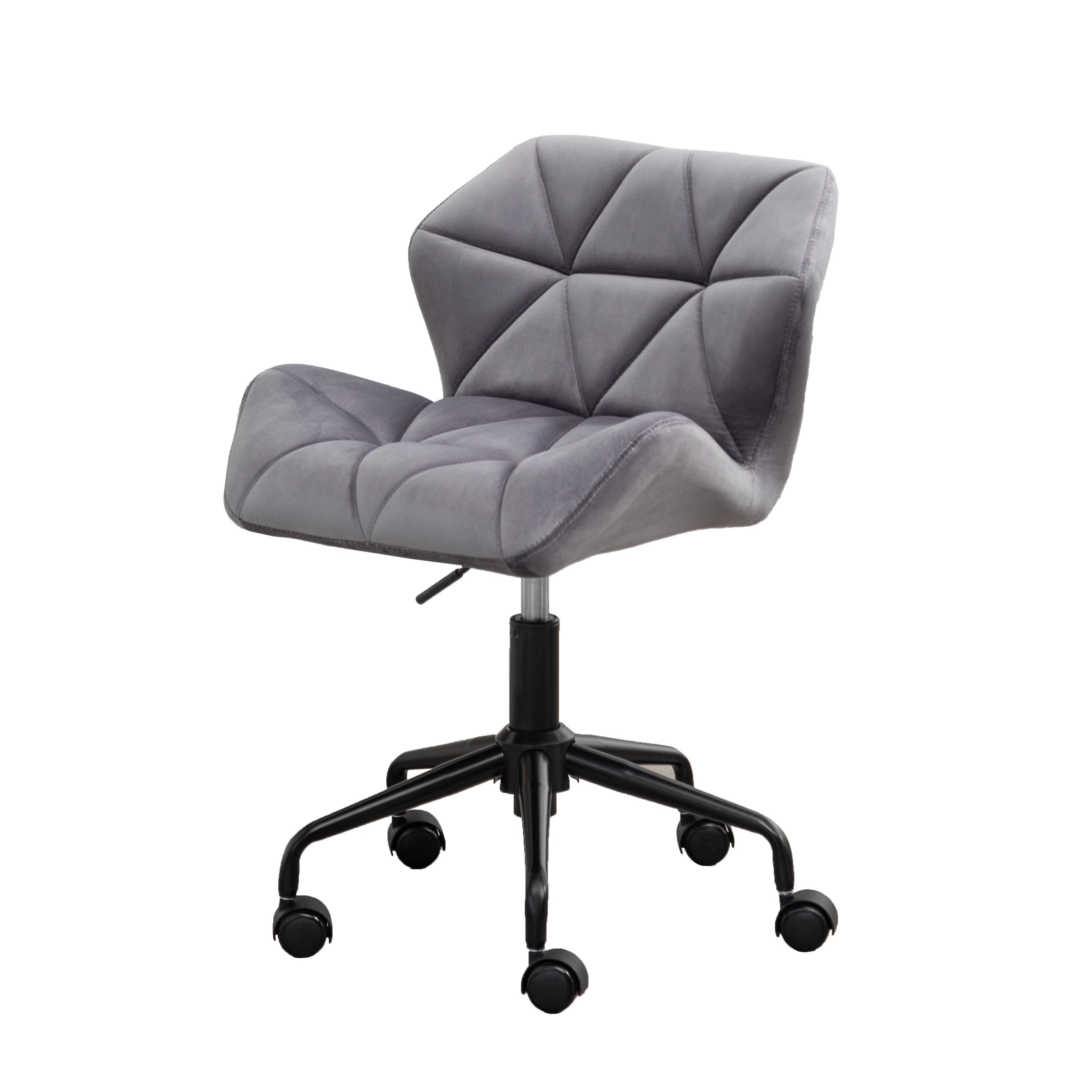 Eldon diamond tufted velvet swivel office chair, gray