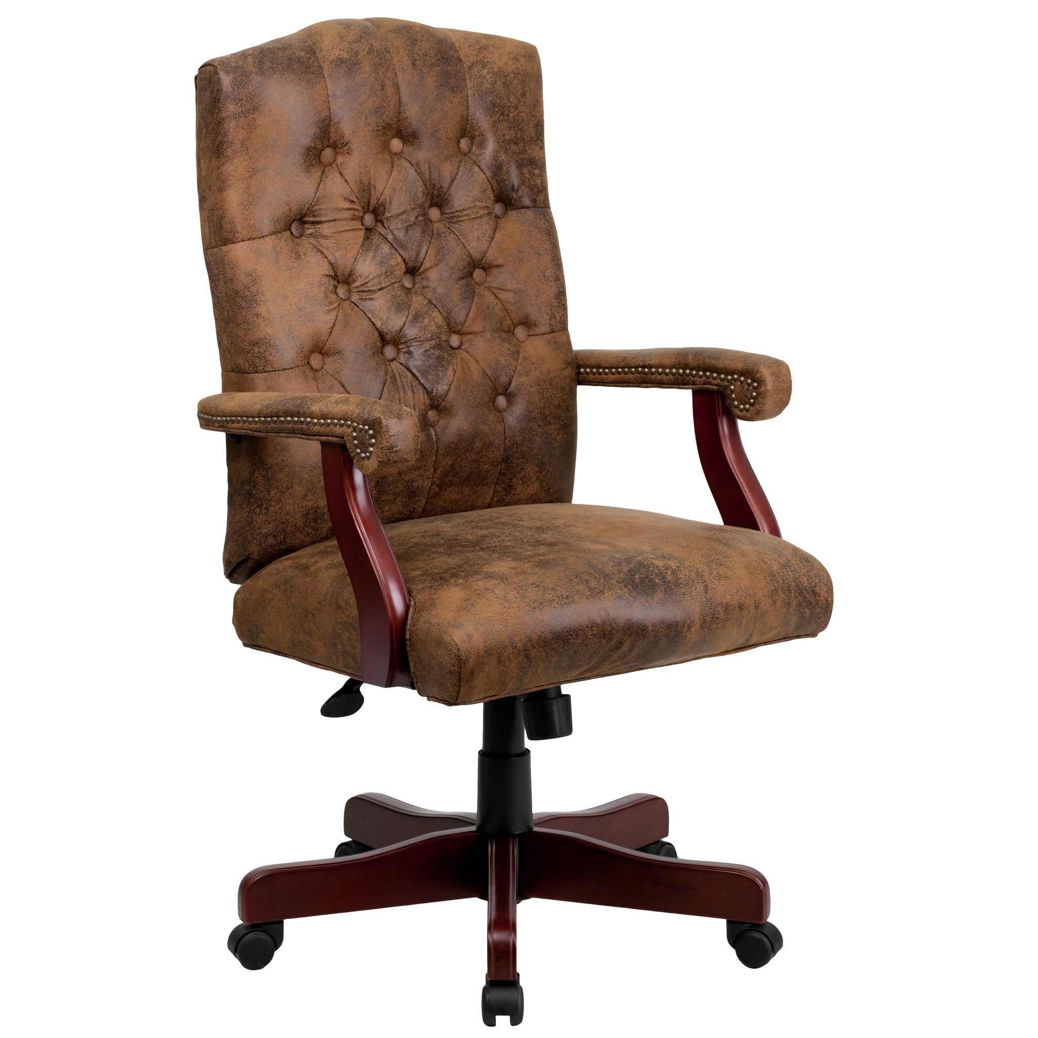 Derrick Bomber Brown Classic Executive Swivel Office Chair with Arms - image 1