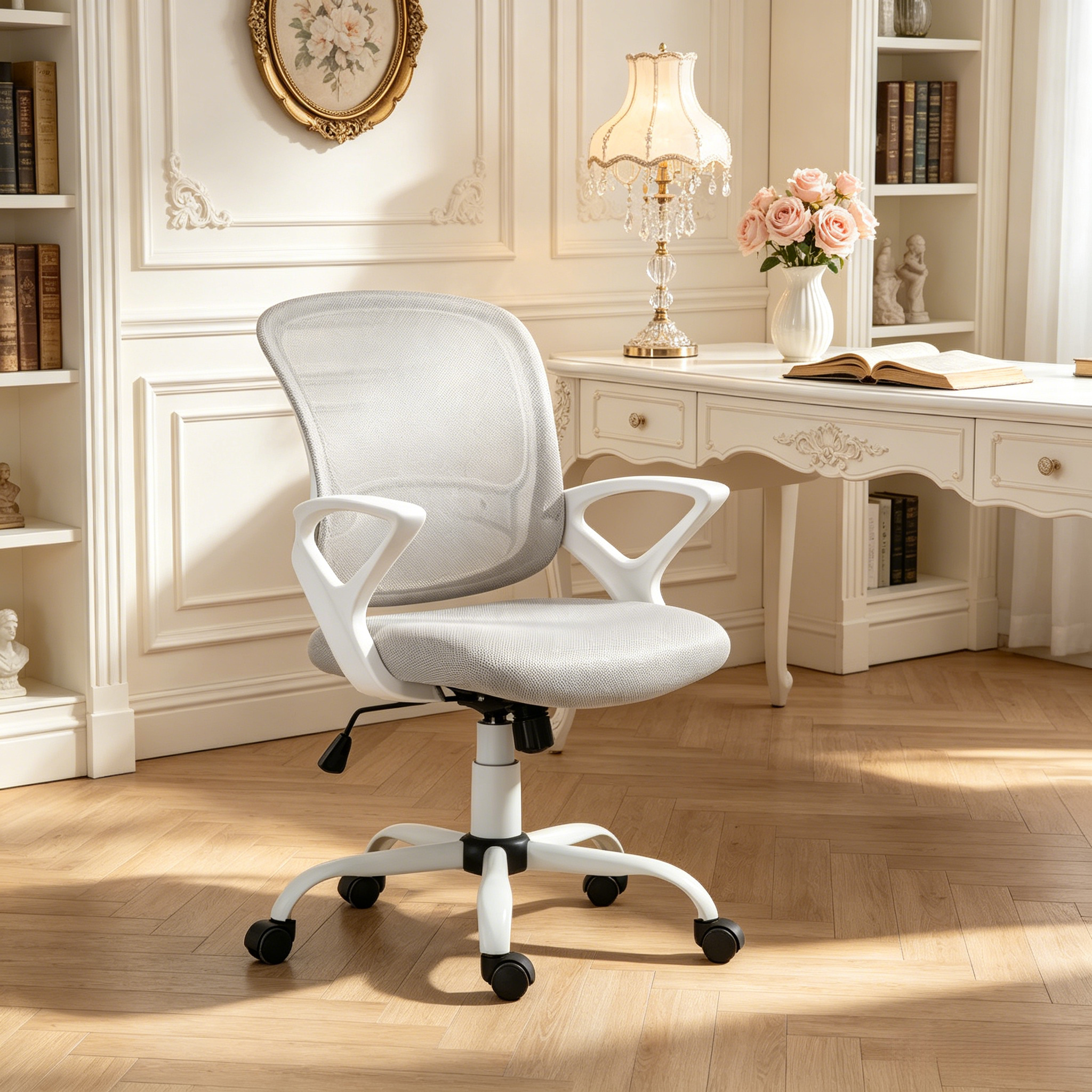 Swivel mid-back mesh office chair – view 2