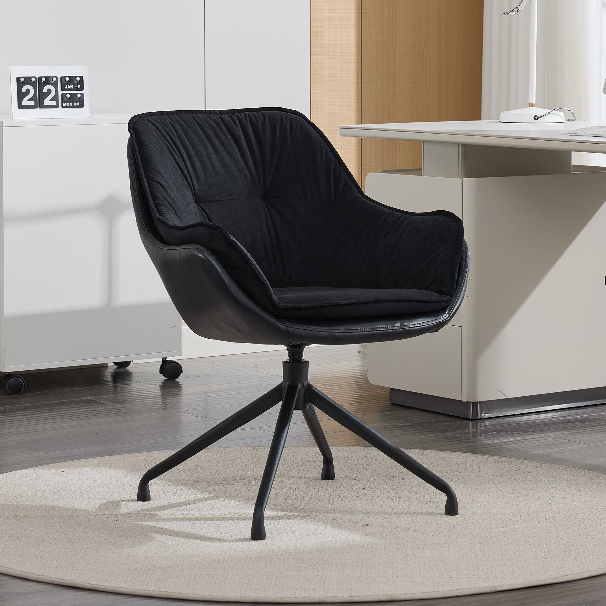 Black faux leather ergonomic high back executive chair
