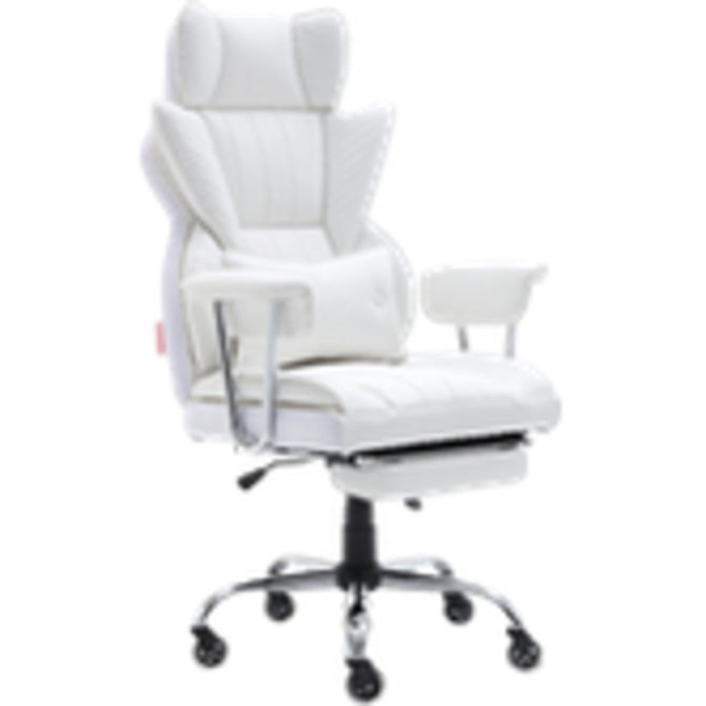 Reclining big and tall office chair with footrest and lumbar