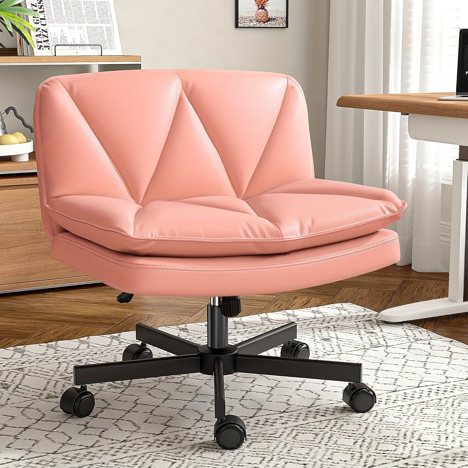 27 inch wide criss cross swivel office chair with back support