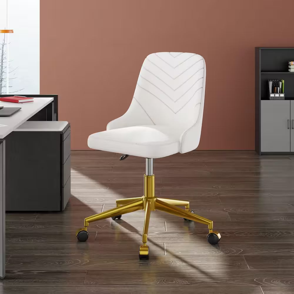 Velvet office chair with gold base – view 2