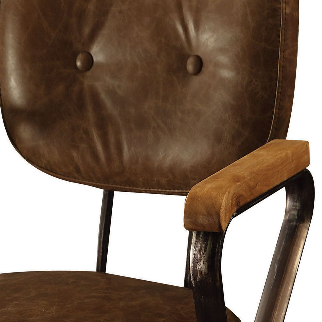 Vintage whiskey leather office chair – view 2