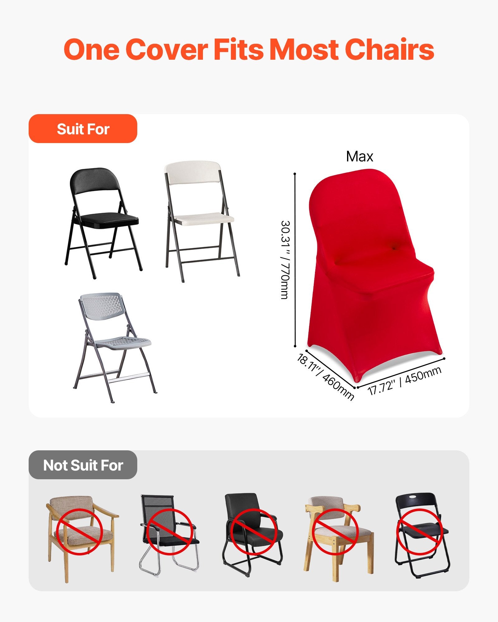 50 pcs red stretch chair covers – view 2