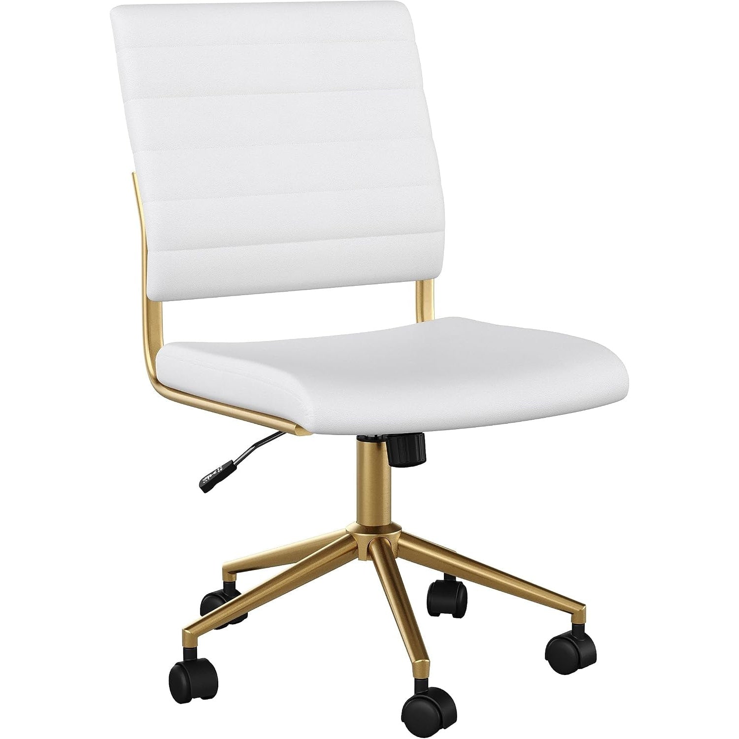 Martha Stewart Ivy white faux leather brass office chair
