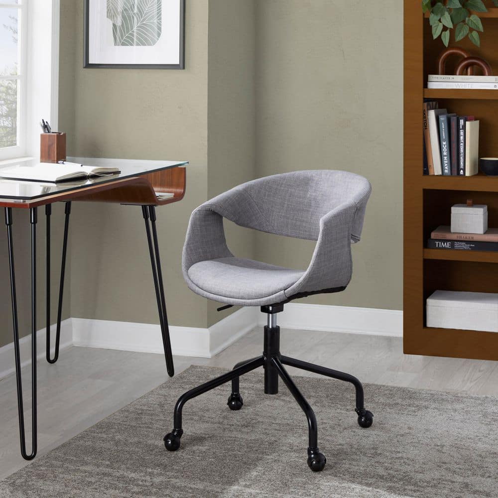 Grey fabric task chair – view 2