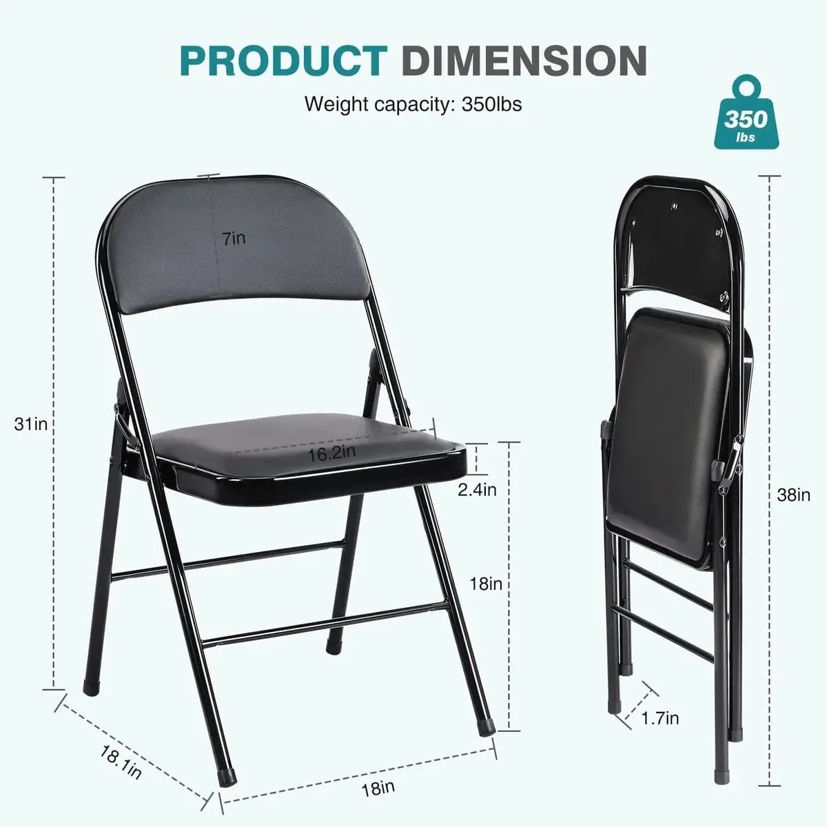 Folding chairs 2 pack – view 2