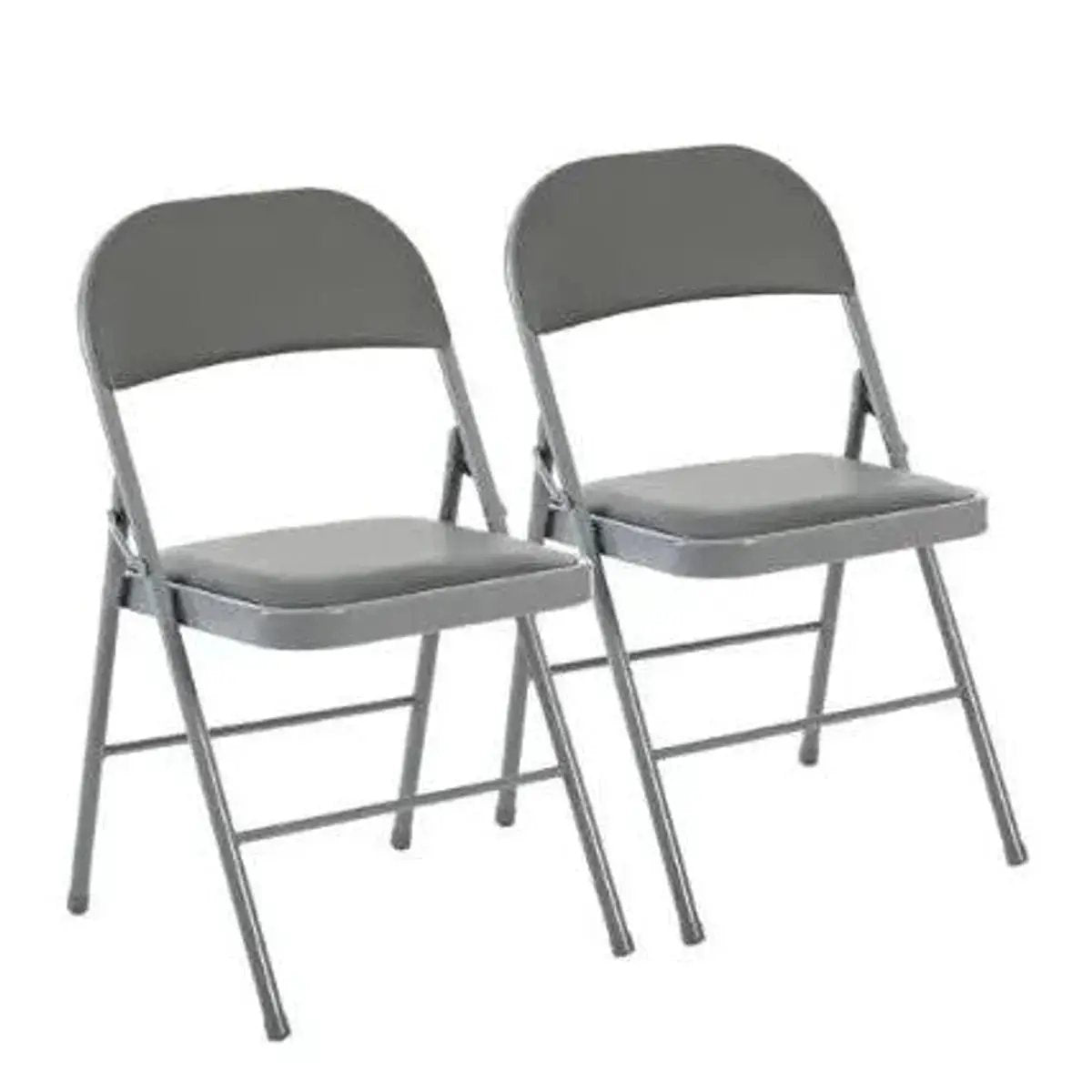 Leather padded folding chairs, 4 pack