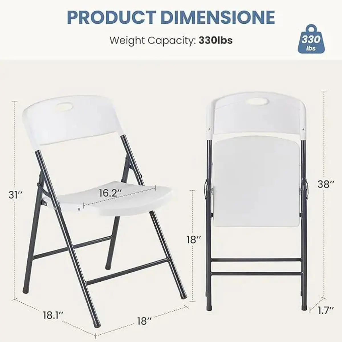 Sturdy stackable folding dining chairs