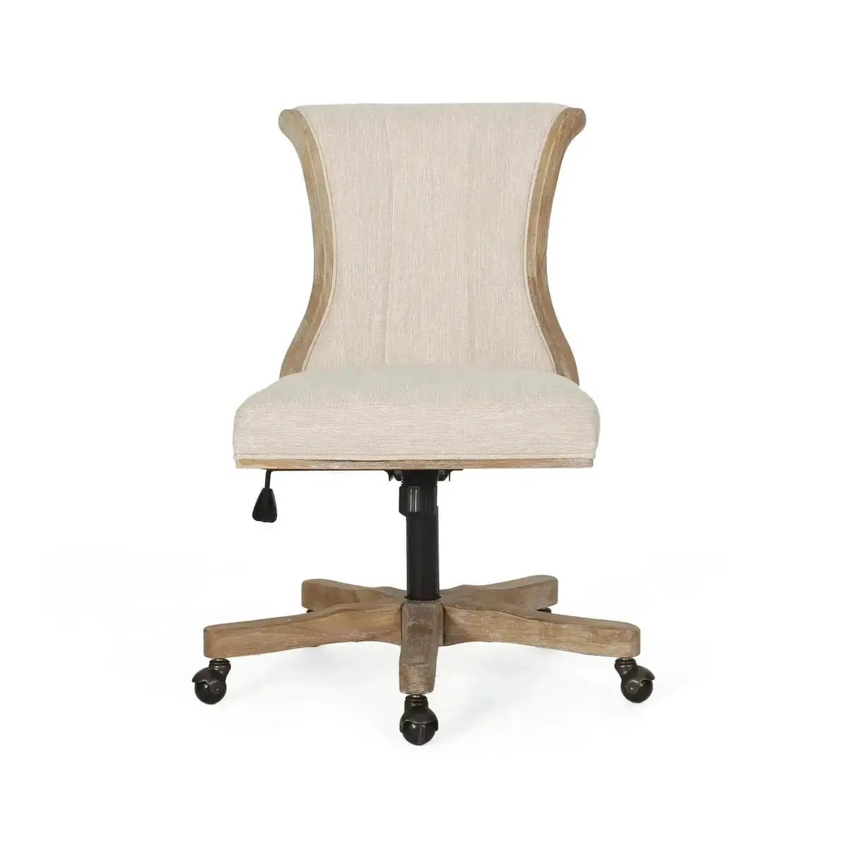 Premium beige fabric ergonomic office chair, adjustable height