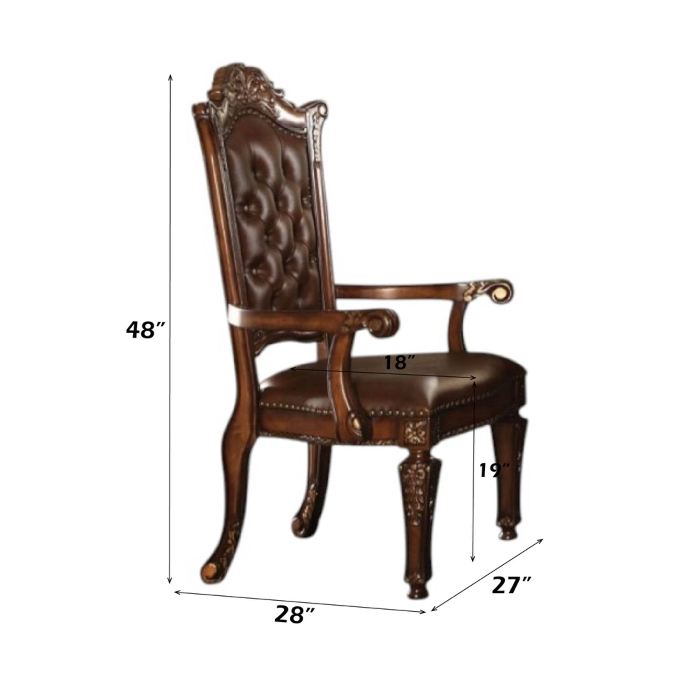 Valenza cherry tufted executive office chair – view 2