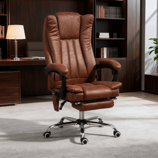 Brown massage office chair – view 2