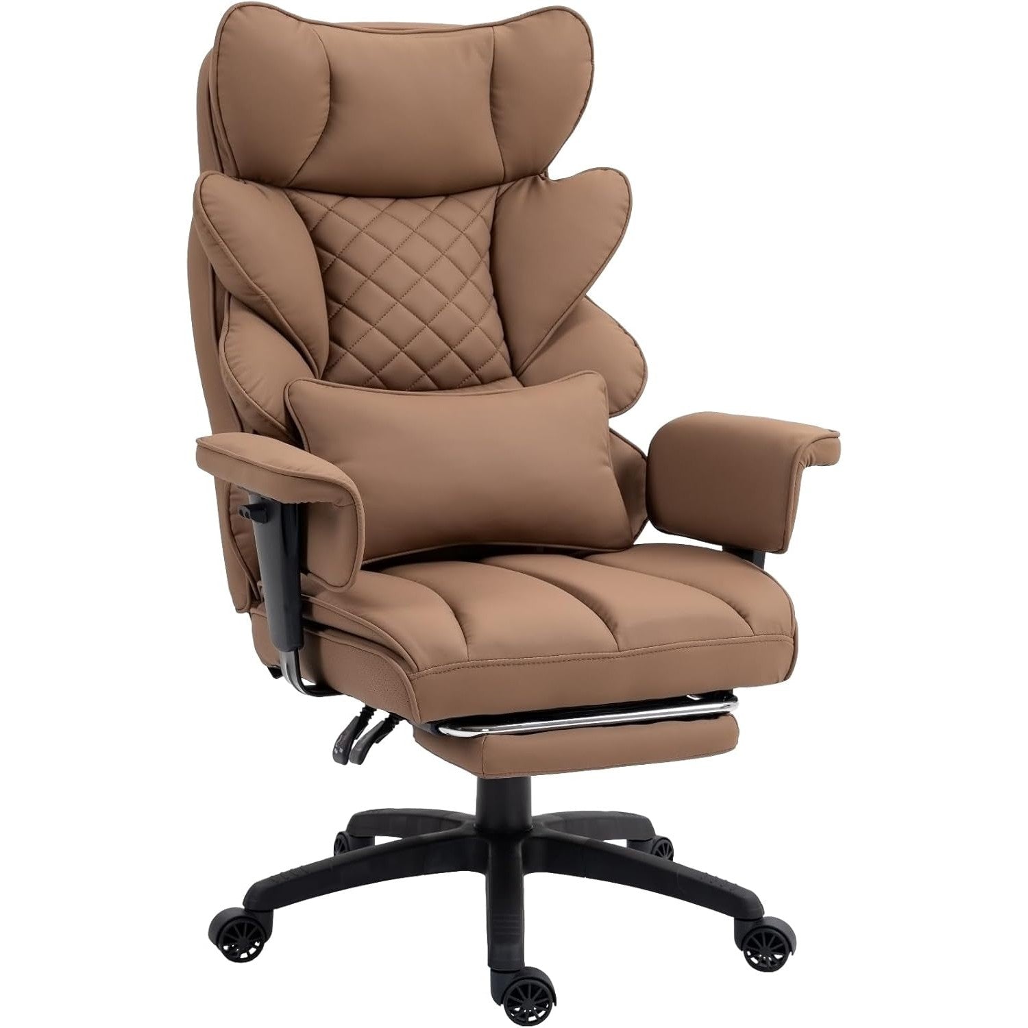 Dowinx big and tall office chair with pocket spring cushion, brown PU