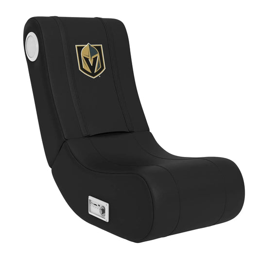 Doba Game Rocker 100 wireless gaming chair in Vegas Golden Knights edition with plush seat and gaming controls.