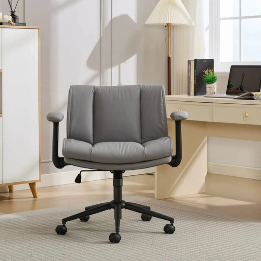 Doba grey metal cross-legged office chair designed for small spaces, compact and space-saving with a modern look.