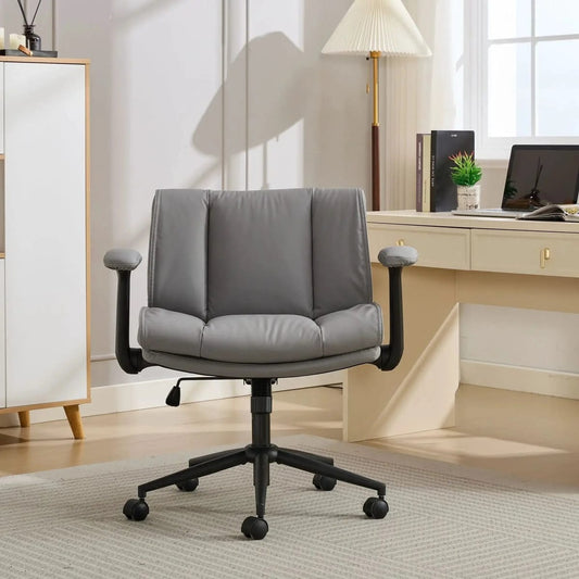 Doba grey metal cross-legged office chair designed for small spaces, compact and space-saving with a modern look.