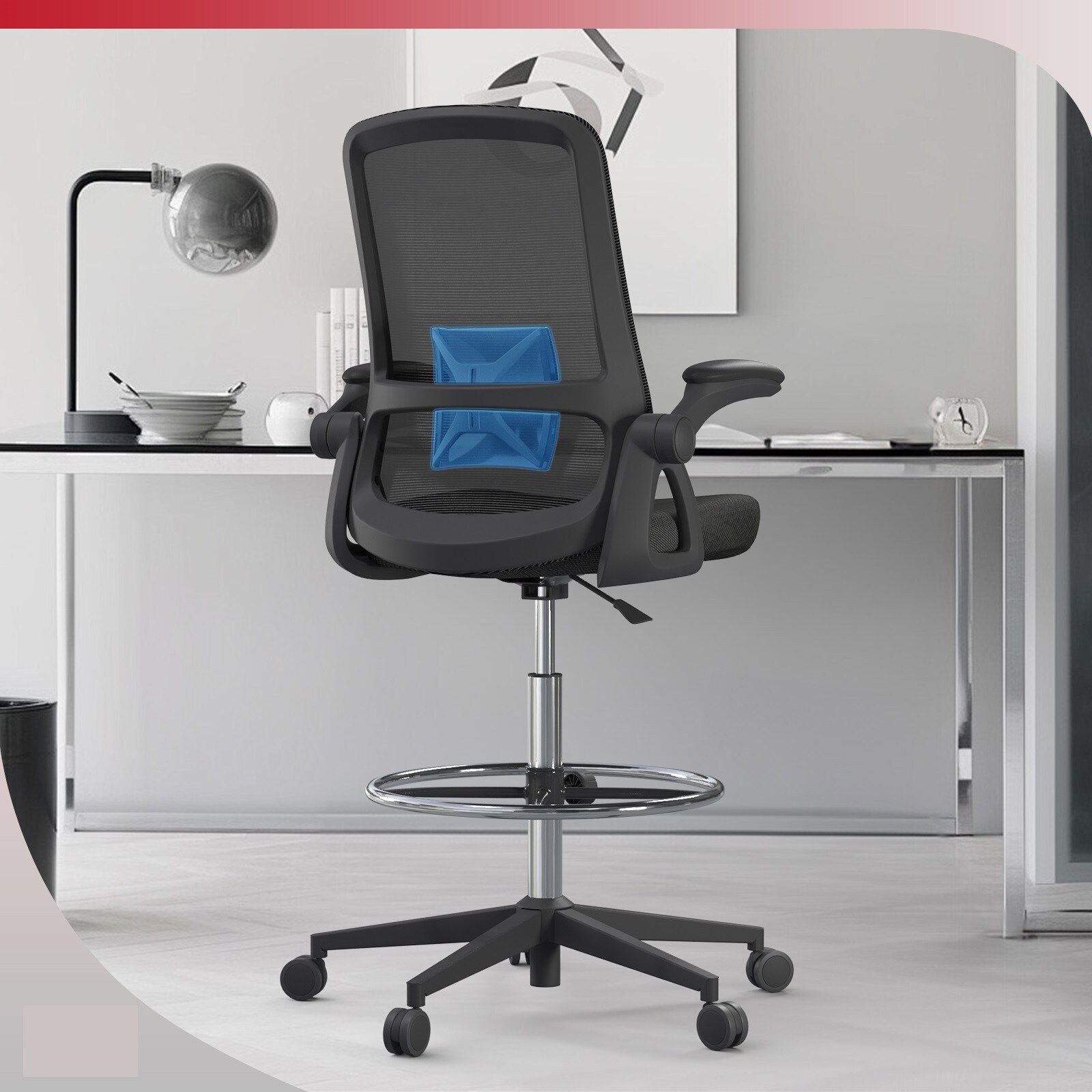 Counter height drafting chair – view 2