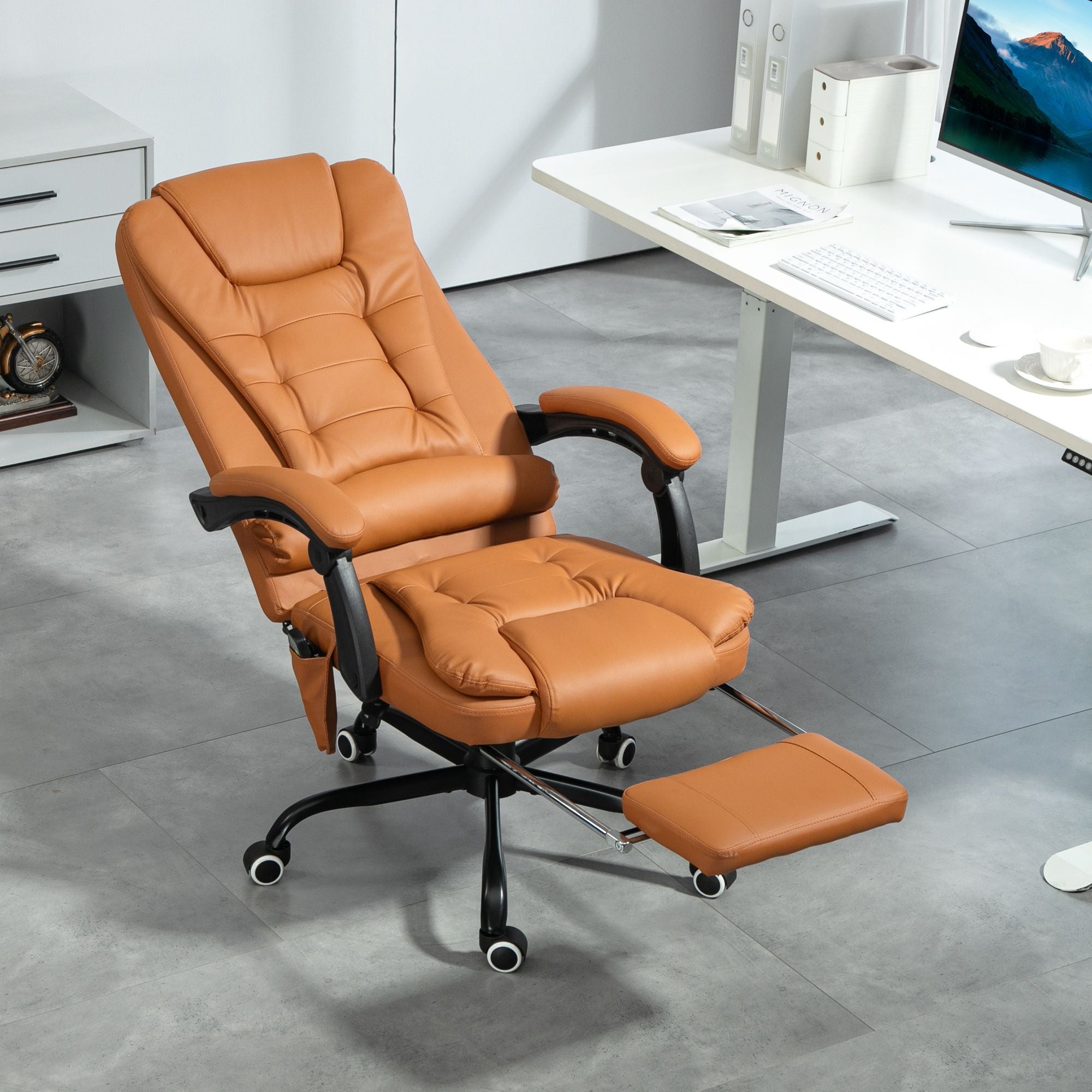 Brown 7 point massage office chair – view 2
