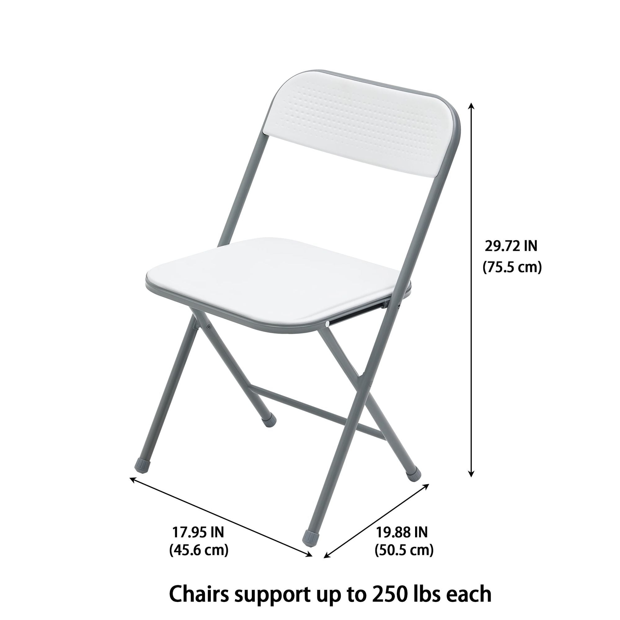 Resin folding chair – view 2
