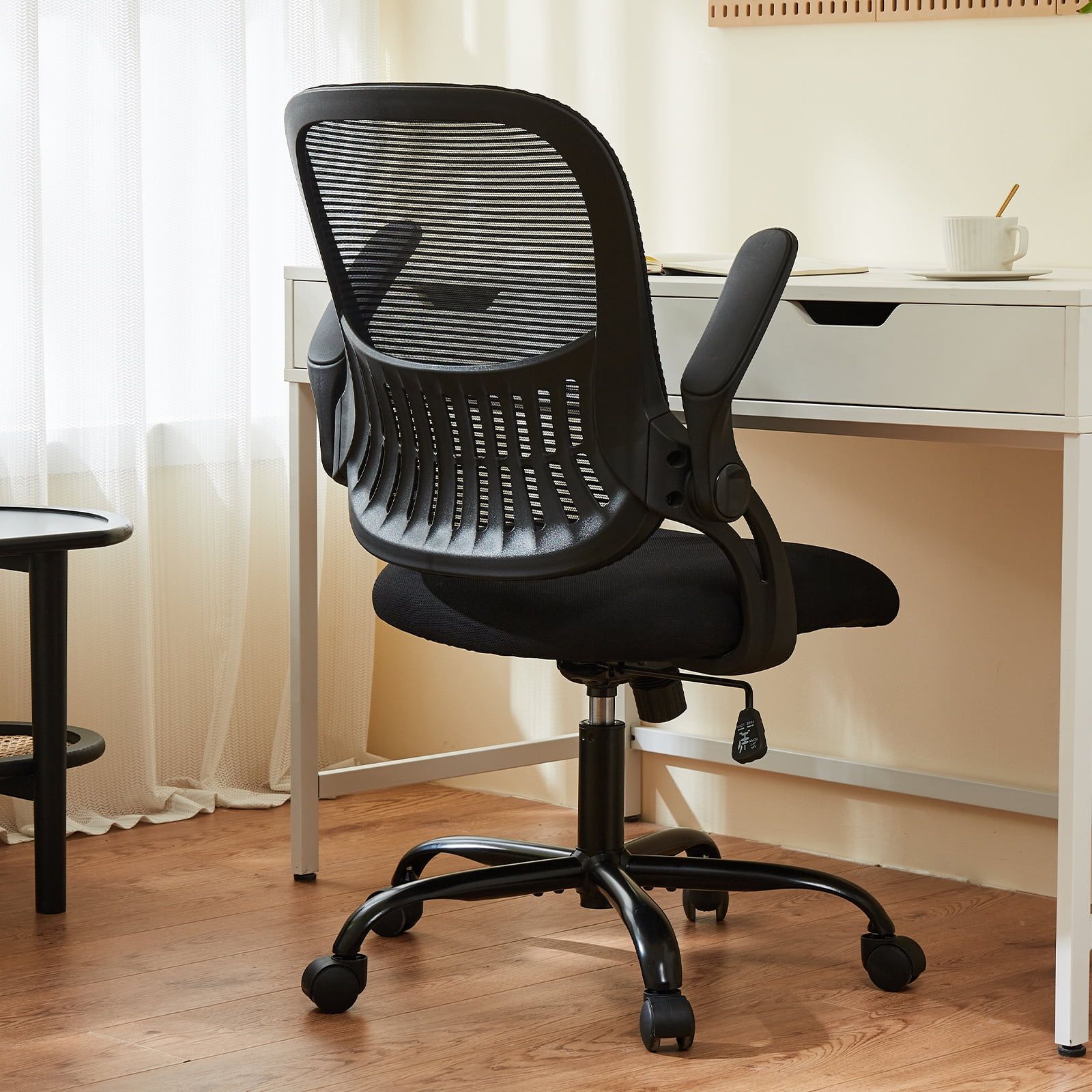 Rolling drafting chair, extended 23 to 28.9 inch pneumatic lift