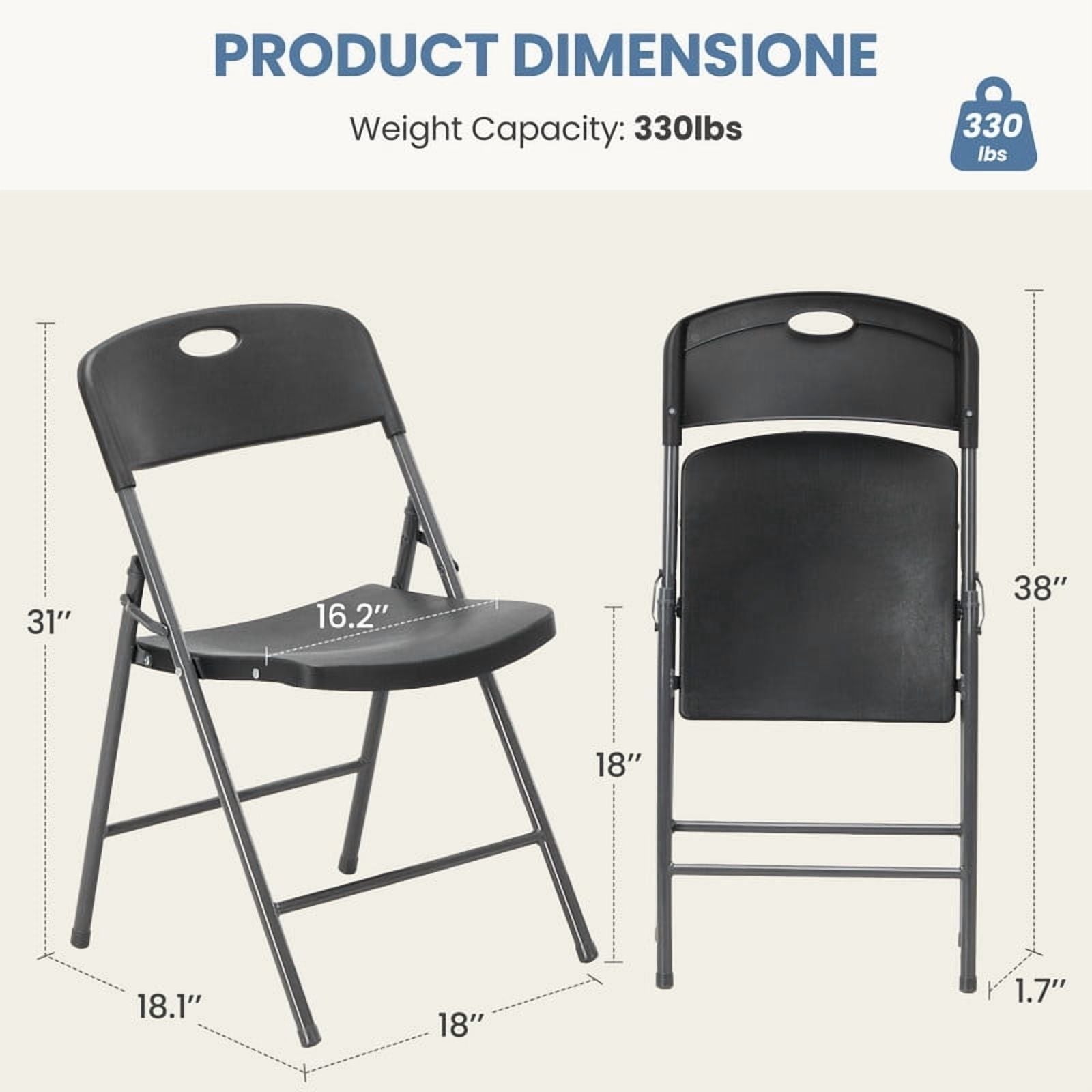 Stackable plastic folding chairs – view 2