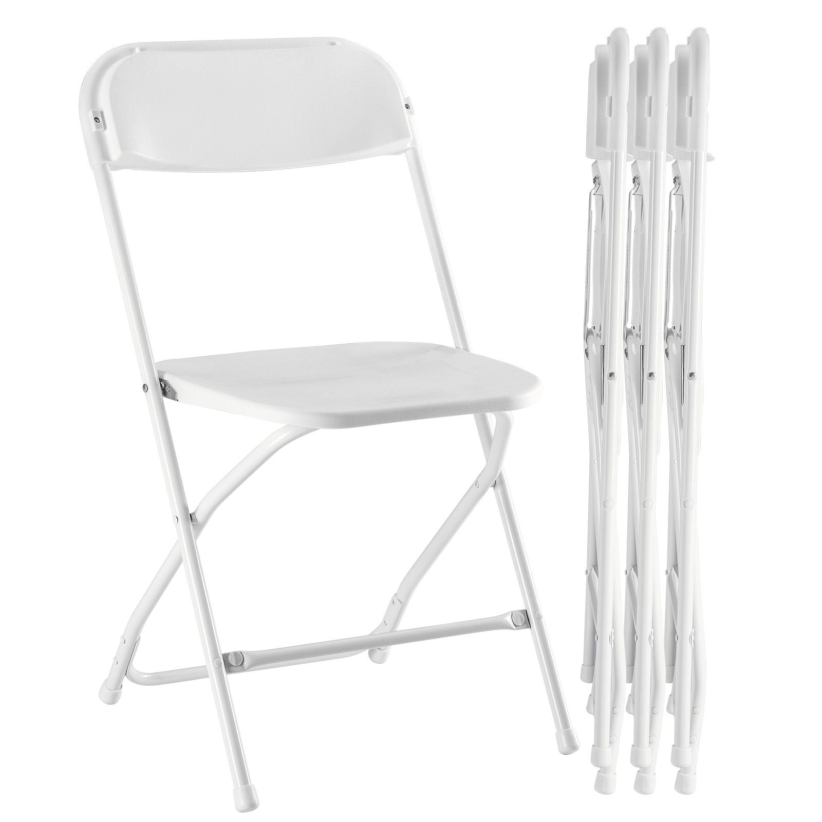 Stackable plastic folding chair, 330 lb capacity