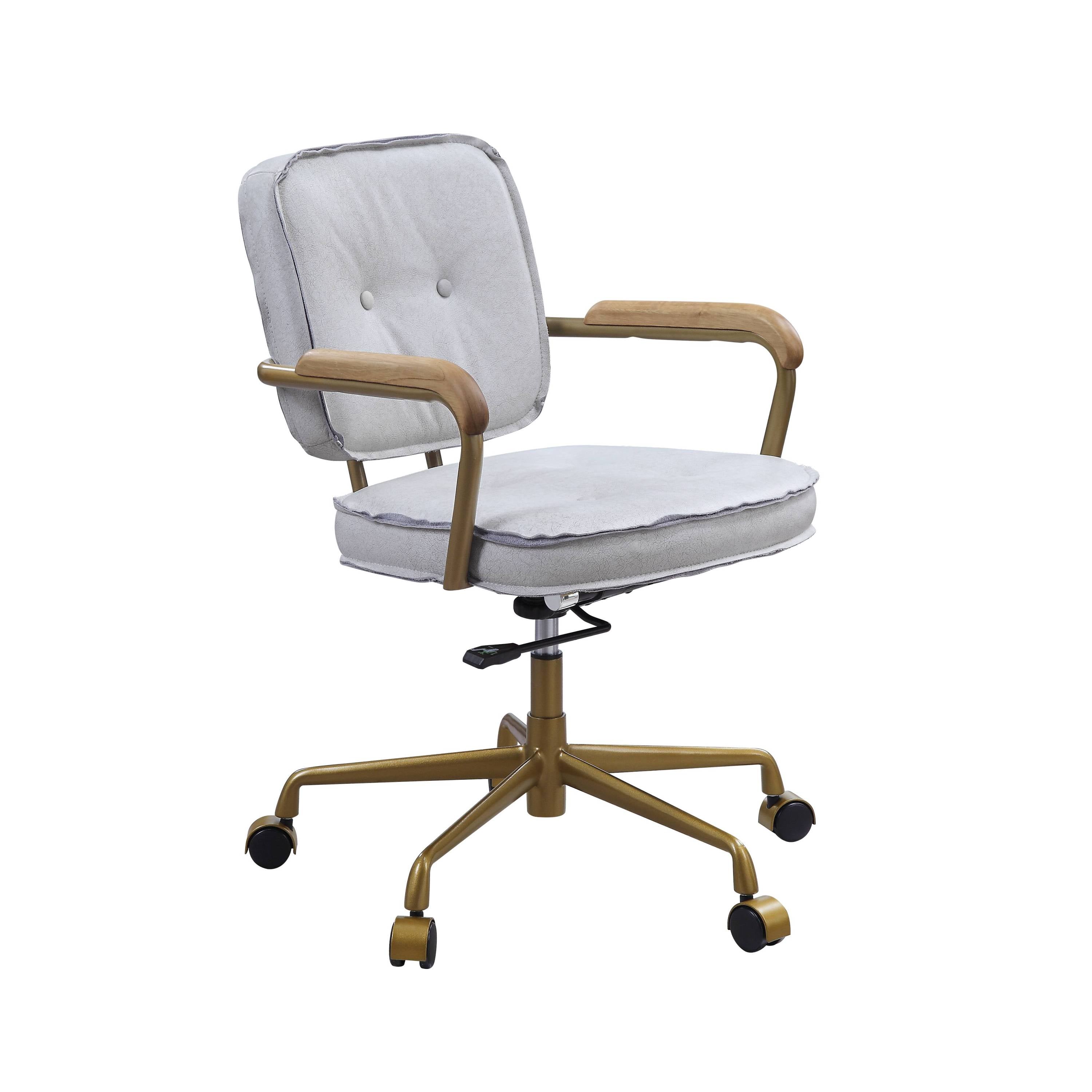 Siecross vintage white leather office chair