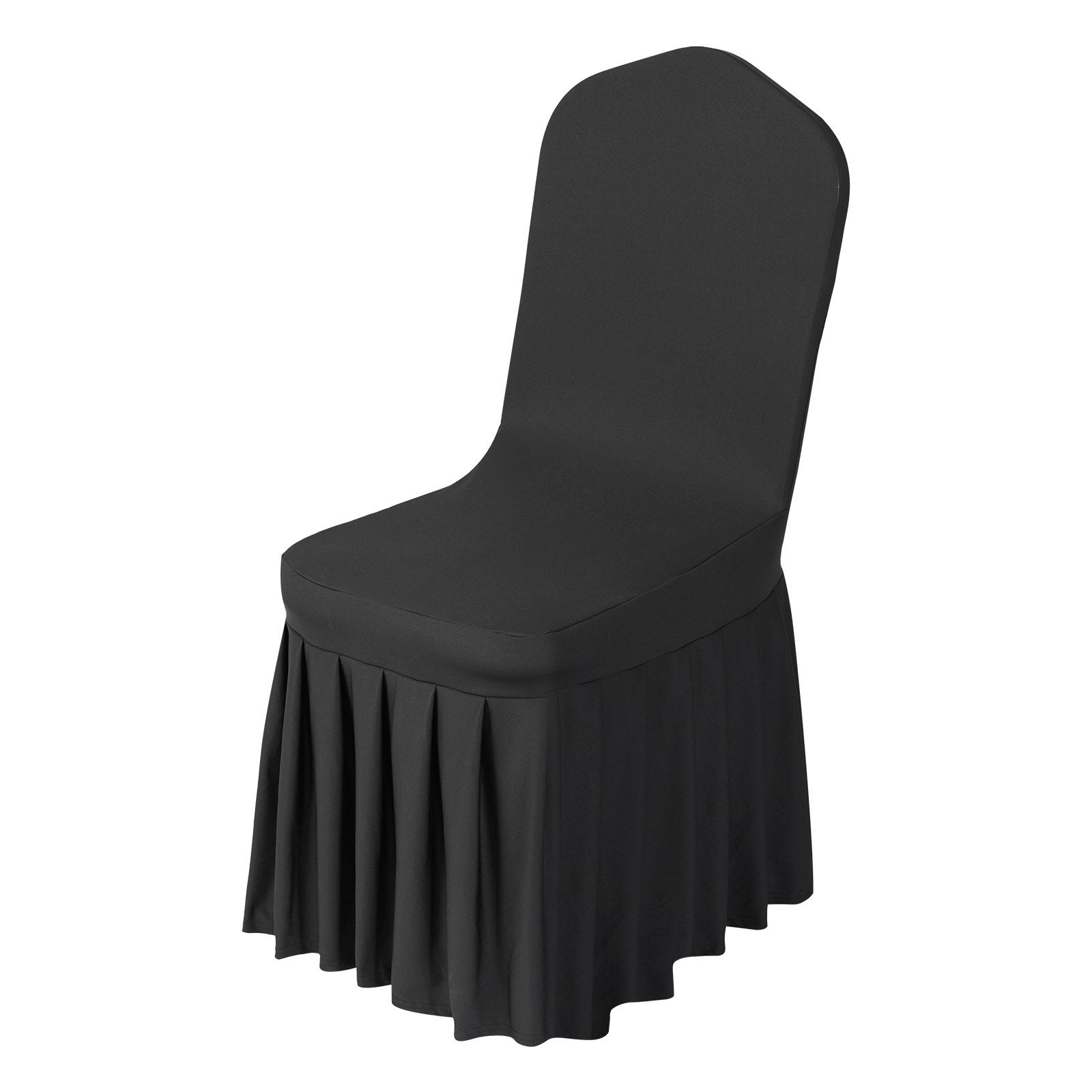 Black stretch polyester chair covers for weddings, 30 pcs