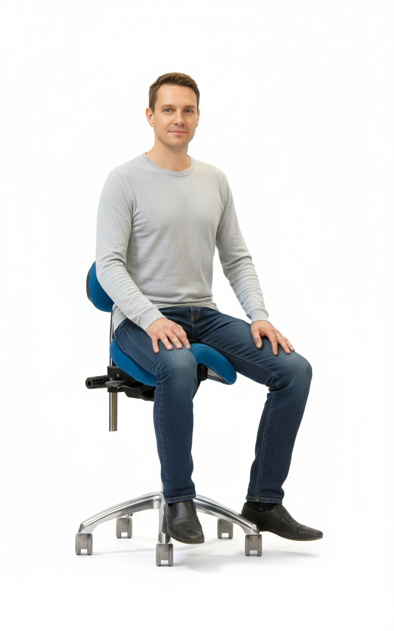 ErgoLab advanced ergonomic saddle chair – view 2