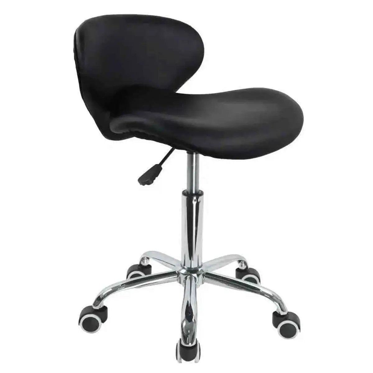 Ergonomic PU Leather Rolling Stool with Adjustable Height and Modern - Platinum-Level Office Chairs