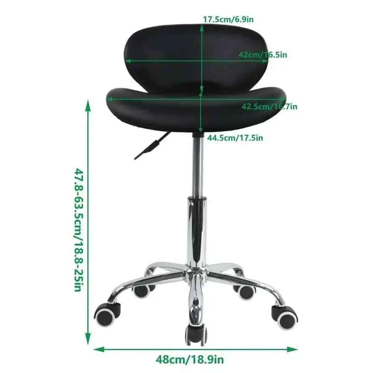 Ergonomic PU Leather Rolling Stool with Adjustable Height and Modern - Platinum-Level Office Chairs