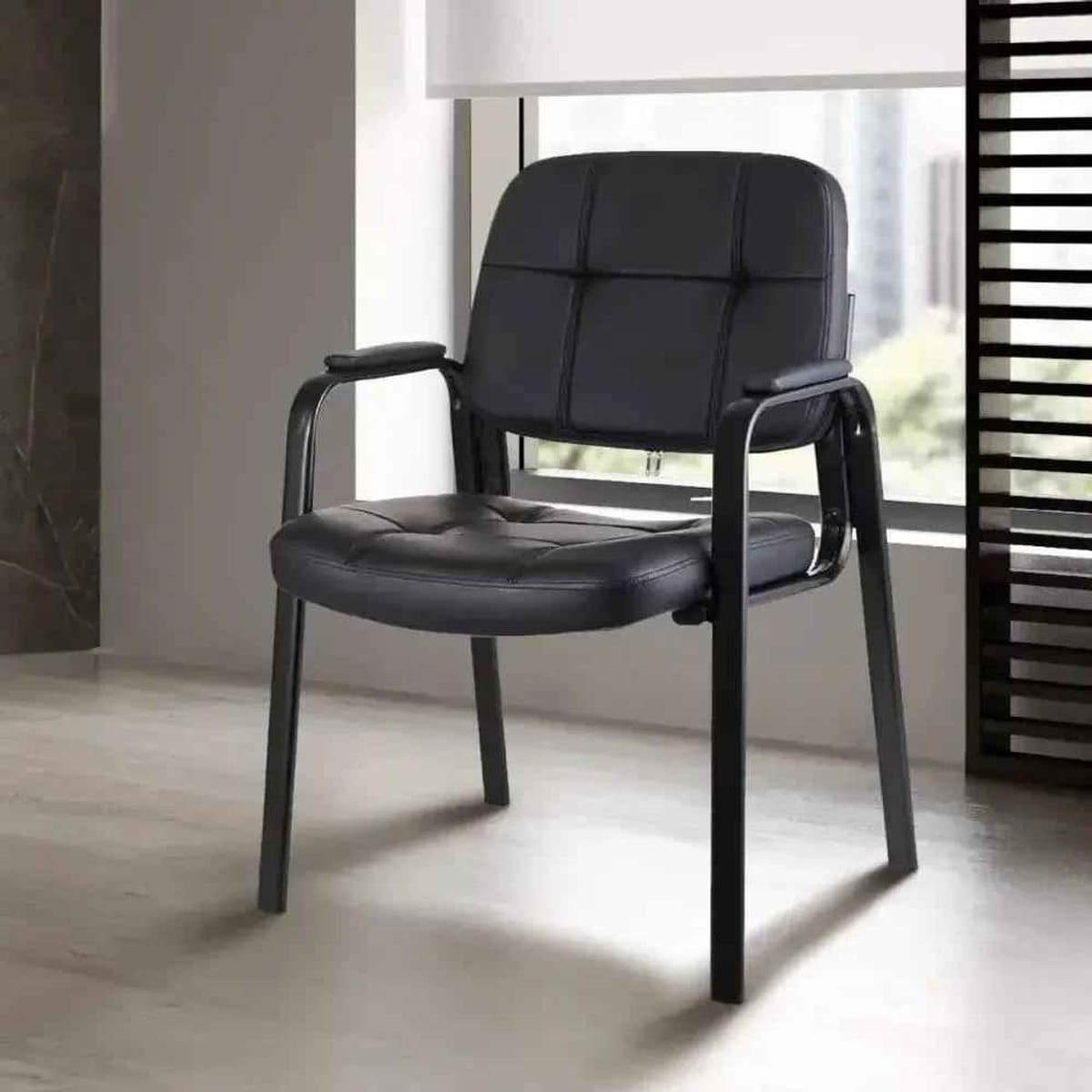 Bonded leather guest chairs – view 2