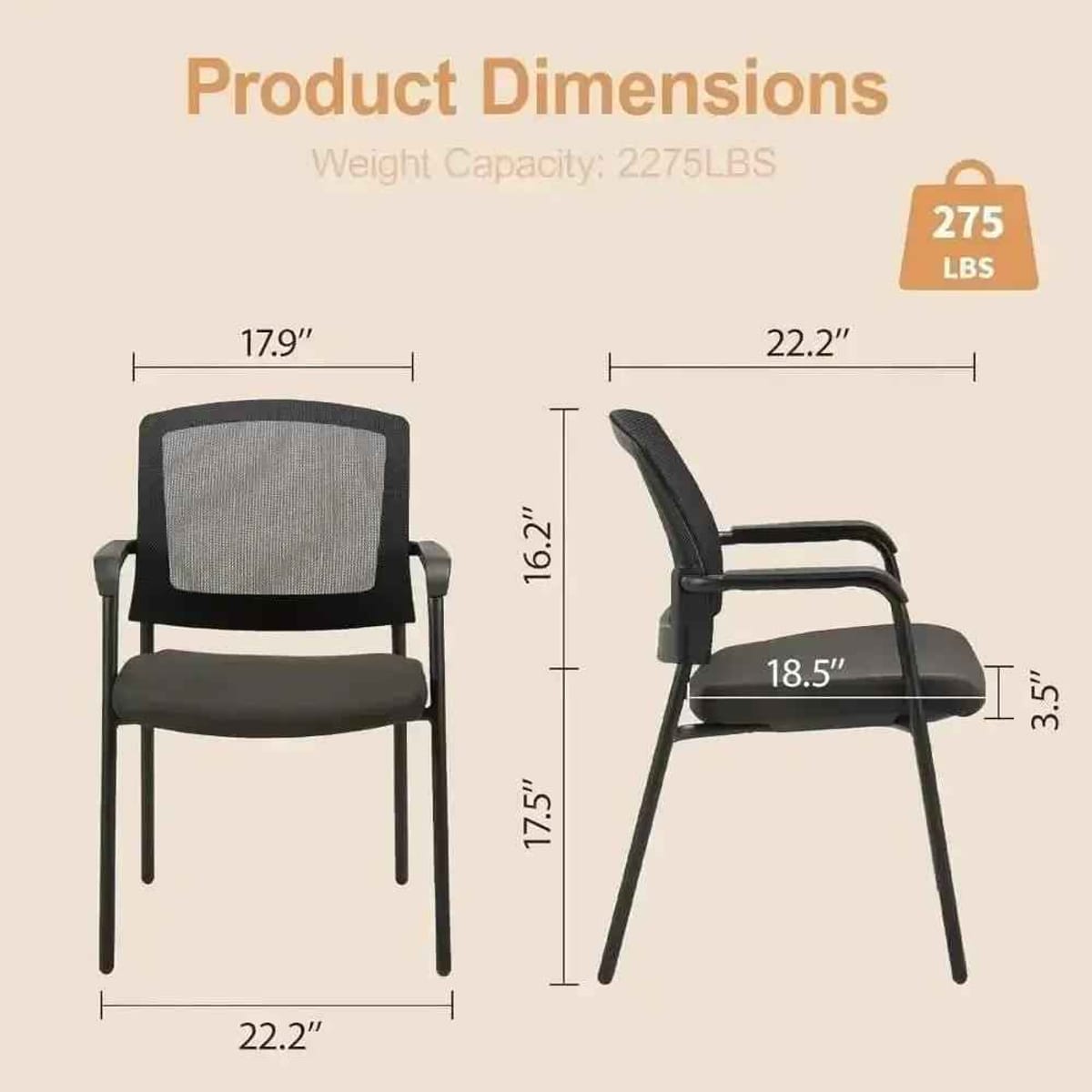 eprolo Ergonomic Stackable Mesh Guest Chair for Office & Conference Room Comfort