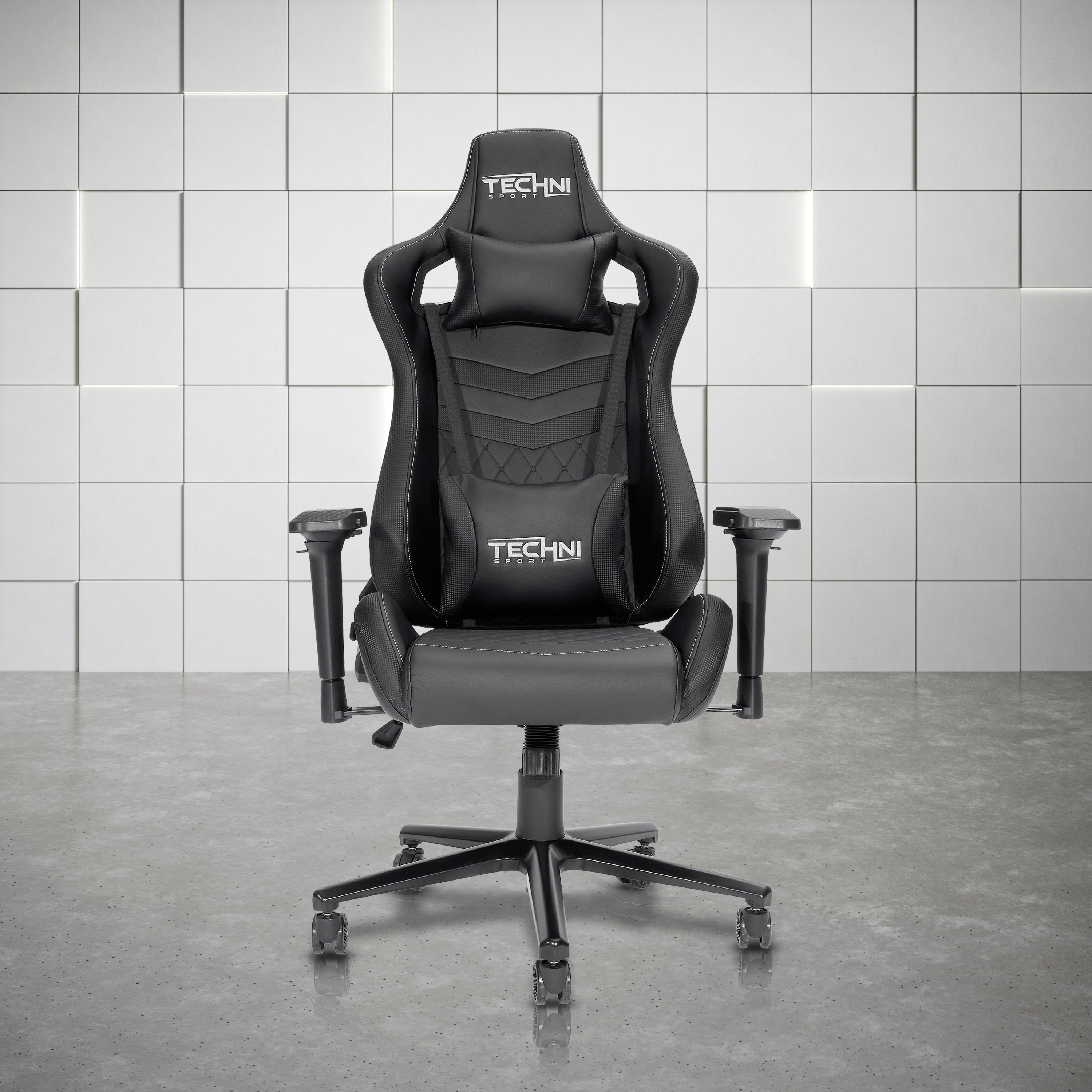 Techni Sport TS-83 black racer style gaming chair – view 2