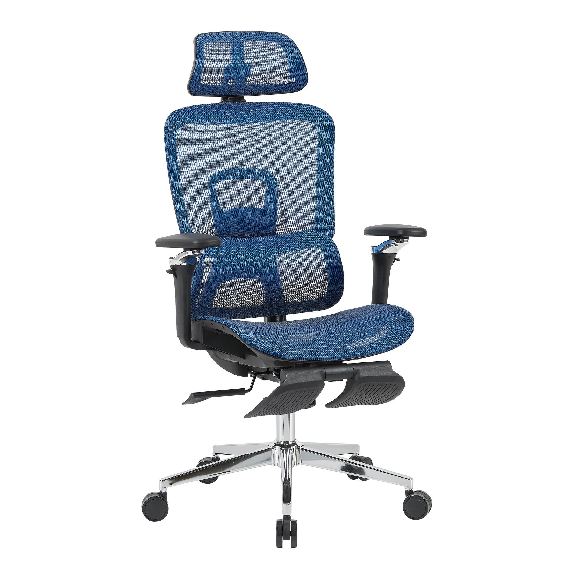 Techni Sport ergonomic mesh office chair, blue, 5D arms