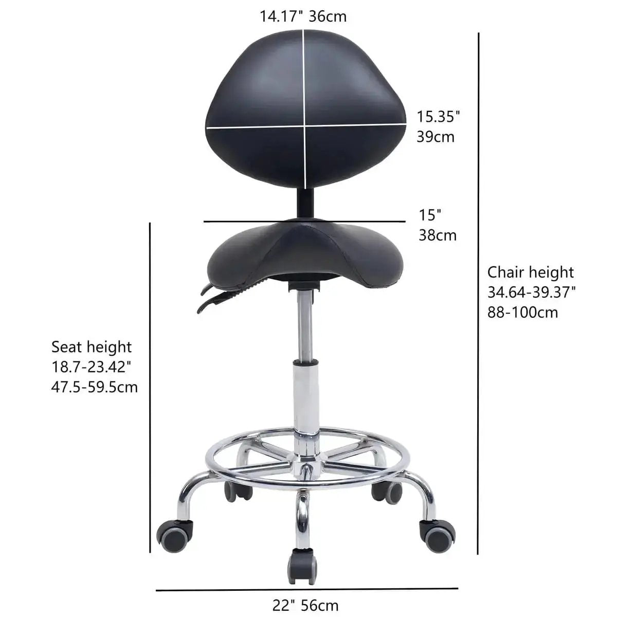 Ergonomic saddle stool – view 2