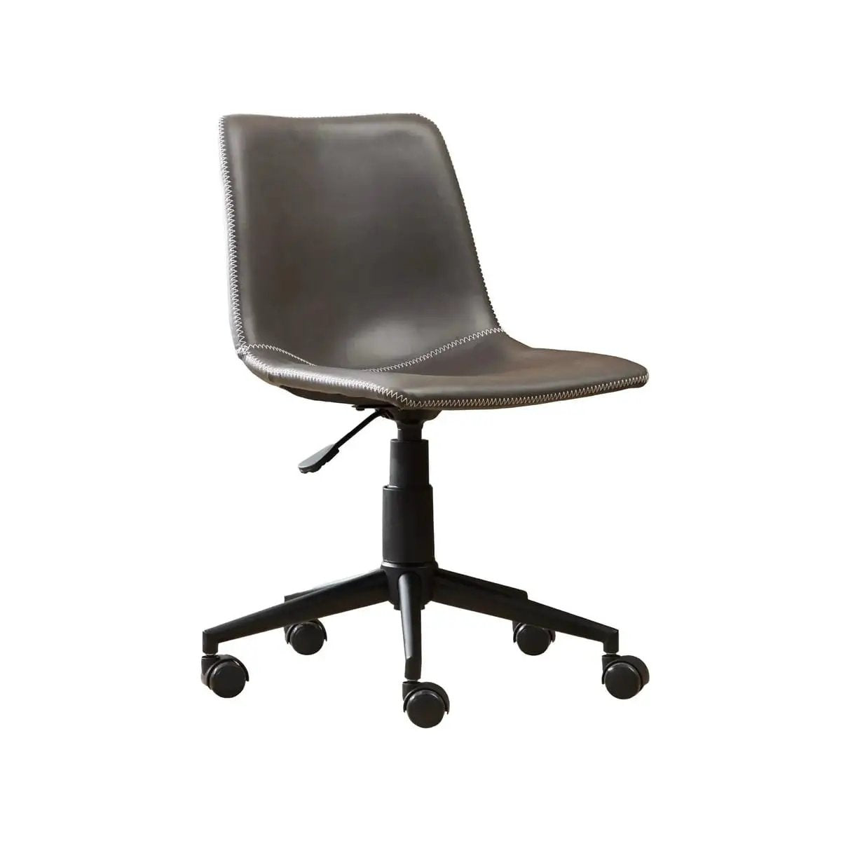 Faux leather swivel air lift chair, antique gray