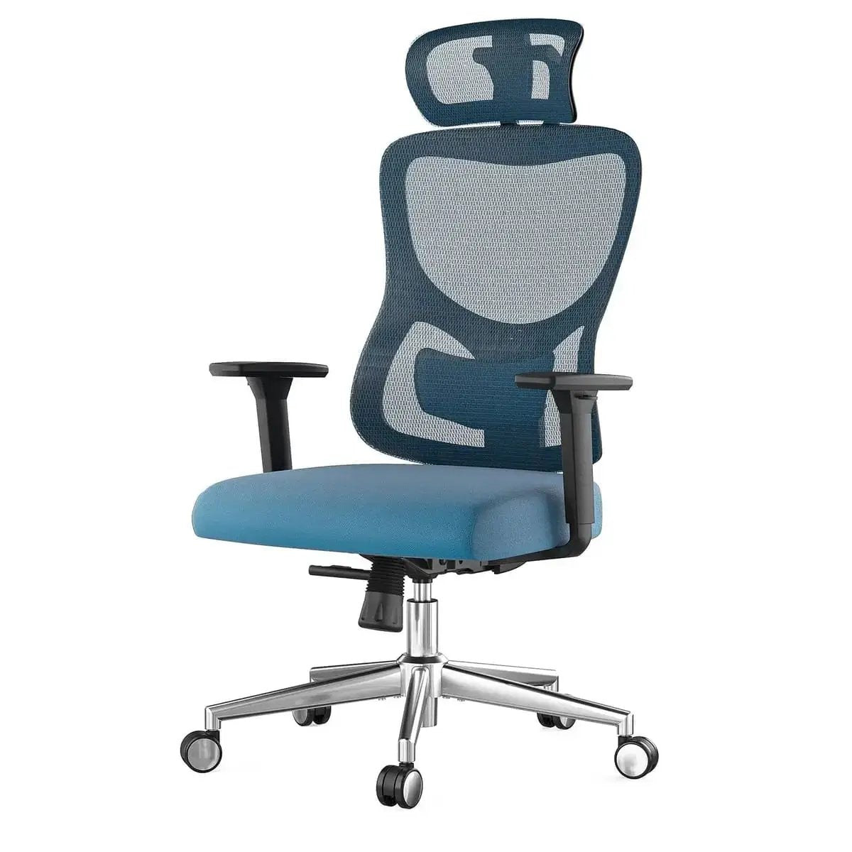 Navy ergonomic mesh office chair with adjustable lumbar